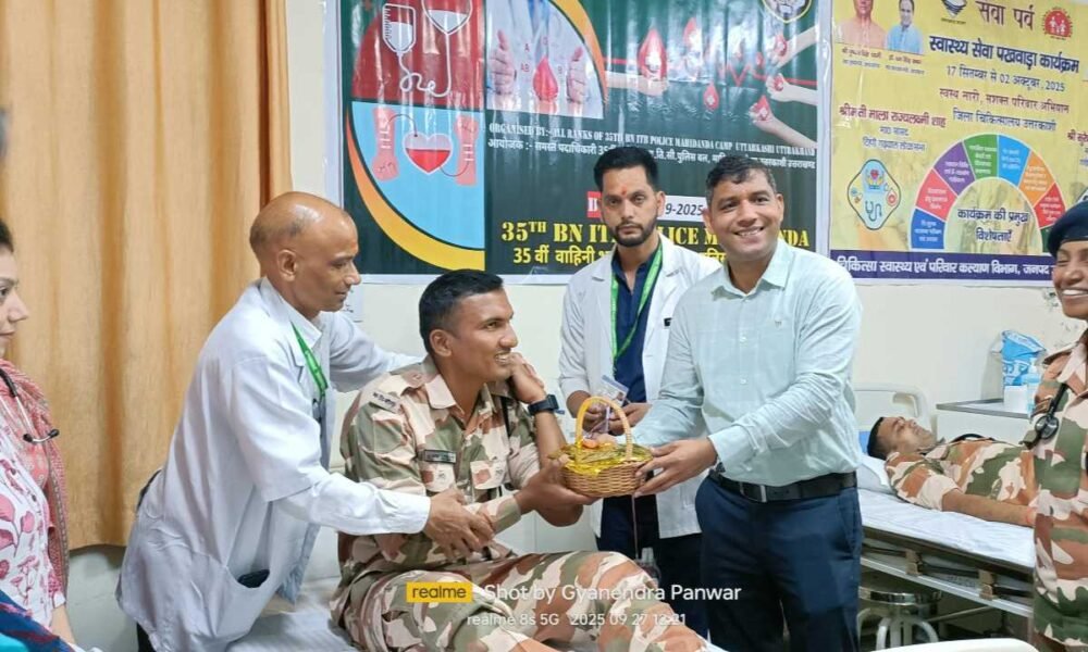 स्वास्थ्य विभाग द्वारा स्वास्थ्य सेवा पखवाड़ा के अंतर्गत आई टी बी पी महिडांडा  उत्तरकाशी में आयोजित हुआ स्वास्थ्य शिविर